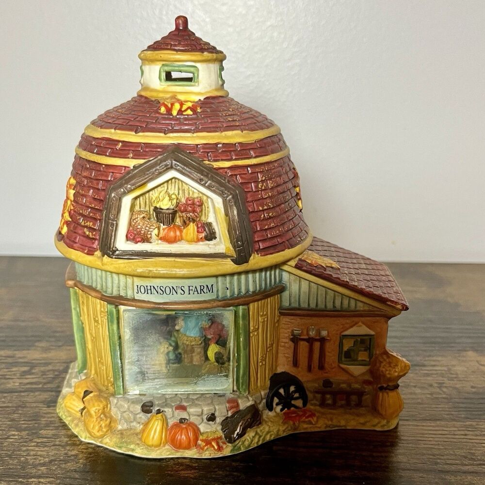 Johnsons Farm Porcelain Barn Autumn Heirlooms Fall Village Farmhouse Decor